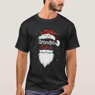 Grandpa Claus Beard Red Plaid Christmas Pyjamas Xm T-Shirt