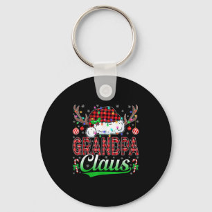 Grandpa Claus Christmas Lights Matching Family Xma Keychain