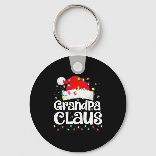 Grandpa Claus Matching Family Christmas Funny Xmas Keychain (Front)