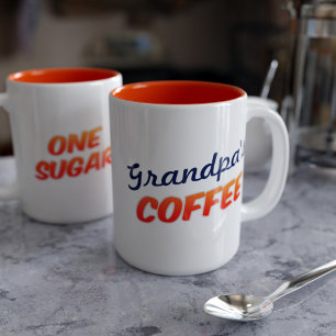 Grandpa Coffee One Sugar Custom Two Tone Mug
