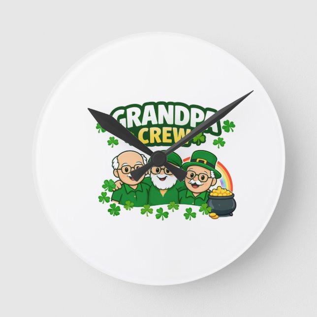 Grandpa Crew Round Clock (Front)