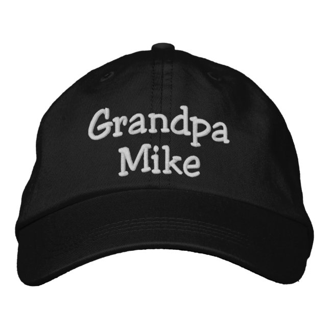 Grandpa Custom Name Embroidered Baseball Hat Cap (Front)
