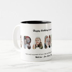Grandpa Custom Photo Collage Personalized Granddad Two-Tone Coffee Mug