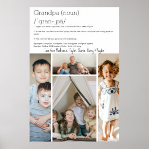 Grandpa Definition Personalized 4 photo collage Poster