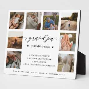 Grandpa Definition Script Photo Collage Keepsake Plaque