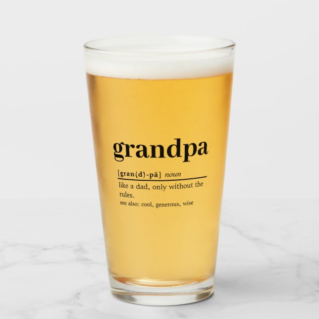 Grandpa Définition Verre de bière (Devant (rempli))