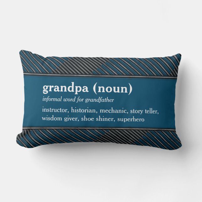 Grandpa dictionary definition custom text blue  lumbar pillow (Front)