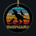 Grandpa Dinosaur T Rex Grandpasaurus 2 kids Ceramic Ornament<br><div class="desc">Grandpa Dinosaur T Rex Grandpasaurus 2 kids Family Matching Gift. Perfect gift for your dad,  mom,  papa,  men,  women,  friend and family members on Thanksgiving Day,  Christmas Day,  Mothers Day,  Fathers Day,  4th of July,  1776 Independent day,  Veterans Day,  Halloween Day,  Patrick's Day</div>