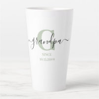 Grandpa Elegant Script Monogram Silver Green
