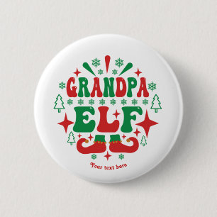 Grandpa Elf Christmas Festive Holiday 2 Inch Round Button