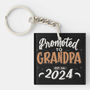 grandpa est 2024, Promoted To Grandpa Est. 2024 Keychain