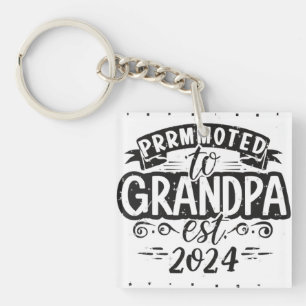 grandpa est 2024, Promoted To Grandpa Est. 2024  Keychain
