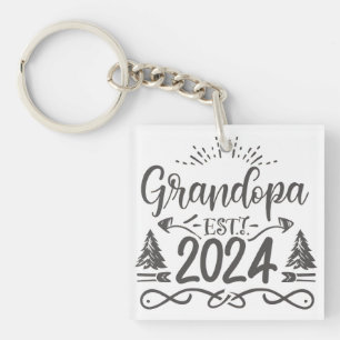 grandpa est 2024, Promoted To Grandpa Est. 2024 Keychain