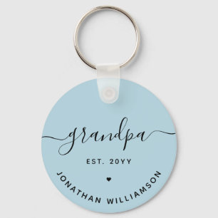 Grandpa Est Custom New Grandpa Gifts Keychain