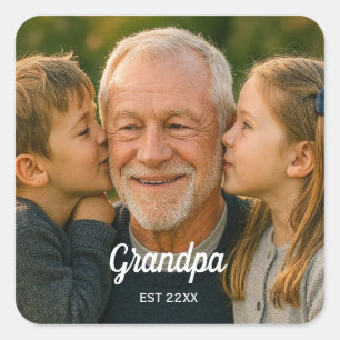  grandpa  EST custom photo  Square Sticker