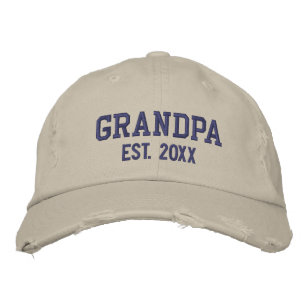 Grandpa Est Established Personalized Embroidered Hat
