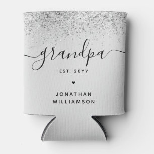 Grandpa Est Glitter Confetti Custom Grandpa Gifts Can Cooler