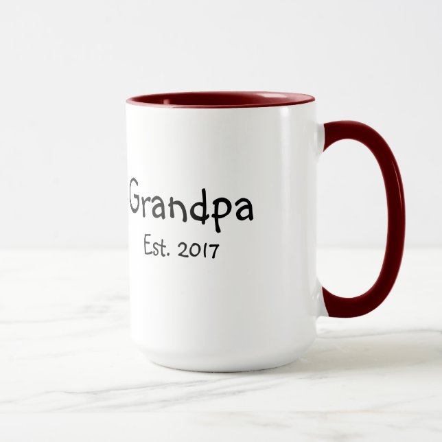 Grandpa - Established 2017 - 15 oz Coffee Mug (Right)