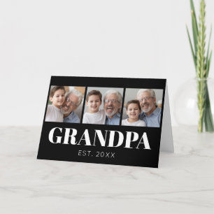 Grandpa Established 3 Photo Grandparents Day Card