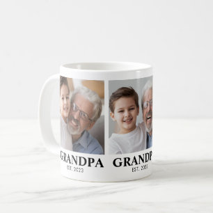Grandpa Established 3 Photo Grandparents Day Coffee Mug