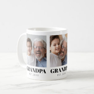 Grandpa Established 3 Photo Grandparents Day Coffee Mug