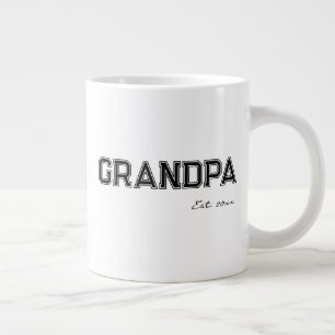 'Grandpa' Established Birthday Father's Day Gift Large Coffee Mug