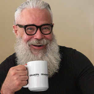 Grandpa Established black text est. year two tone Large Coffee Mug