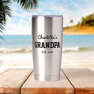 Grandpa Established Bold Modern Name Insulated Tumbler