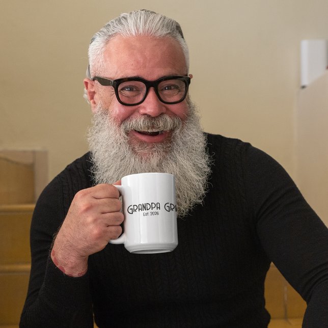 Grandpa Established est. year grunge text Coffee Mug (Creator Uploaded)