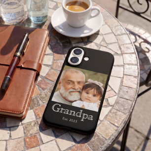 Grandpa Established Photo Black Bold Minimal iPhone 16 Case