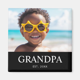Grandpa Established Photo Father's Day Magnet