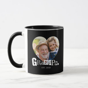 Grandpa Established Photo Gift For Grandfather Mug