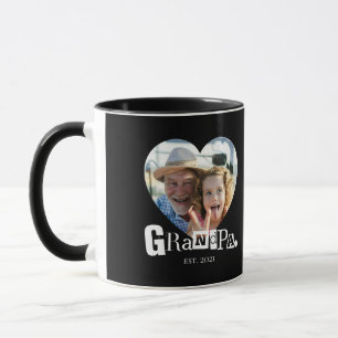 Grandpa Established Photo Gift For Grandfather Mug