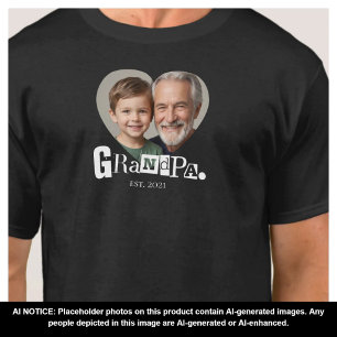 Grandpa Established Photo Gift For Grandfather T-Shirt