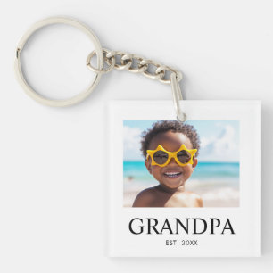 Grandpa Established Photo Gift Keychain