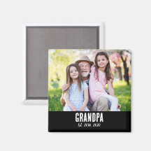 Grandpa Established Photo Gift Magnet
