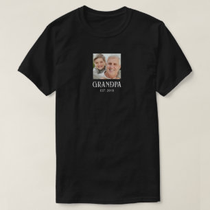 Grandpa Established Photo Gift T-Shirt
