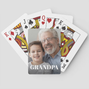 Grandpa Established Photo Grandparents Day Playing Cards