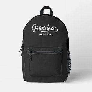 Grandpa Established Typography New Grandpa Gift Printed Backpack