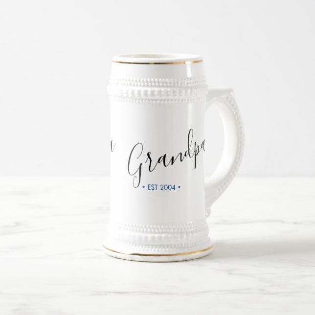 Grandpa Established Year Personalized Beer Stein (Front Right)