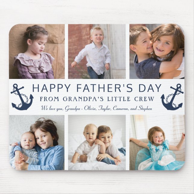 Grandpa Father’s Day Photo Collage Mouse Pad (Front)