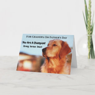 Grandpa Father's Day Golden Retriever Card