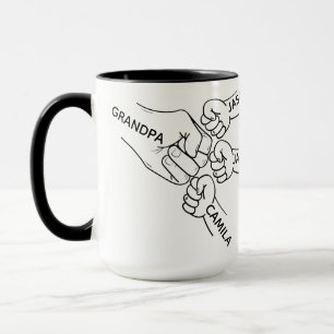 Grandpa Fist Bump Mug, Grandpa Mug With Names, Gra