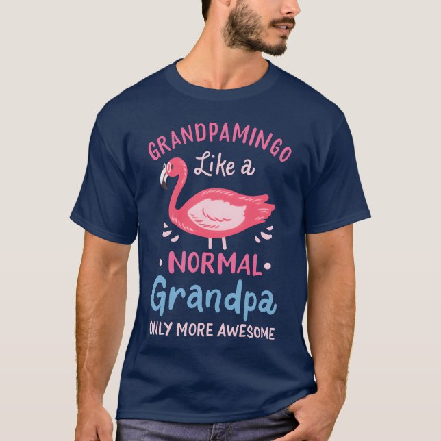 Grandpa Flamingo Father s Day retro T-Shirt (Front)