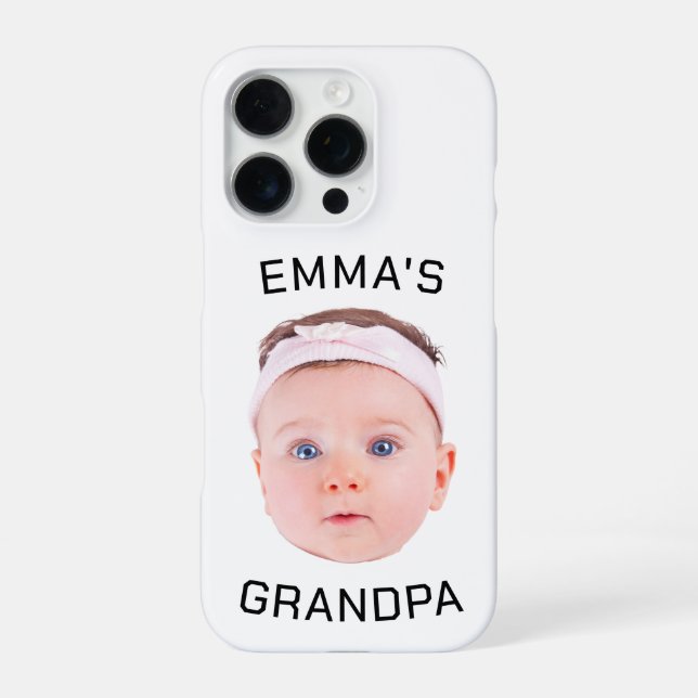 Grandpa Gift, Custom Baby Face, Photo Gift iPhone Case (Back)