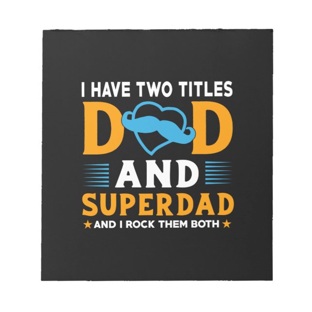 Grandpa Gift | Dad And Super Dad Notepad (Front)