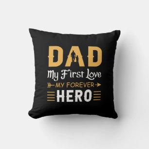Grandpa Gift Dad My Forever Hero Throw Pillow