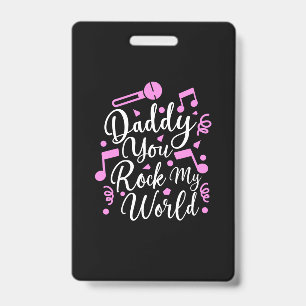 Grandpa Gift Daddy You Rock My World Badge