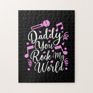 Grandpa Gift   Daddy You Rock My World Jigsaw Puzzle