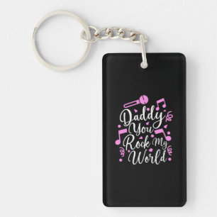 Grandpa Gift Daddy You Rock My World Keychain
